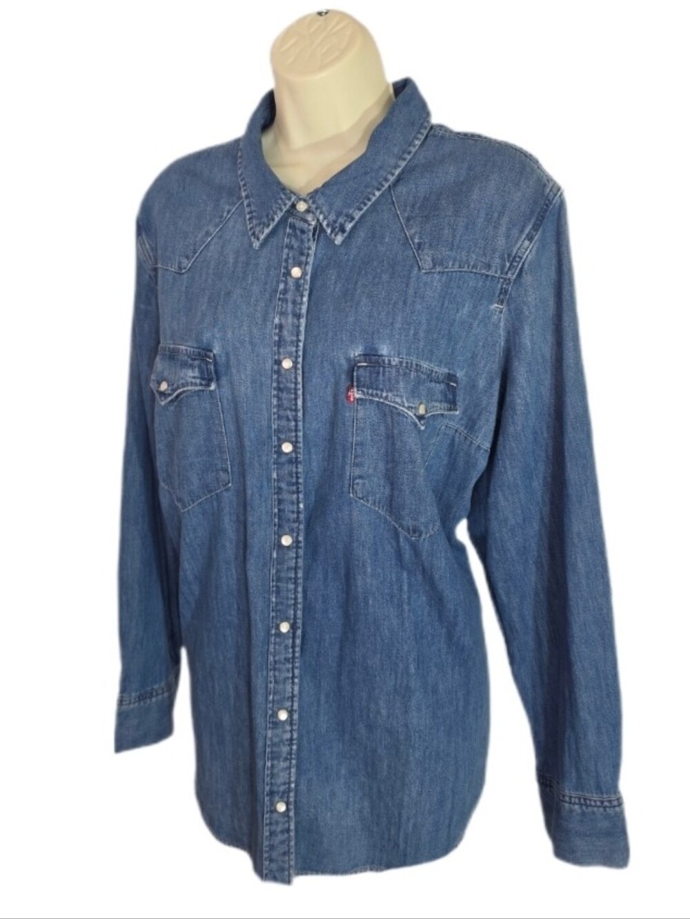 Levi's Shirt Ultimate Denim Button Up Longsleeve 100% Cotton Blue Plus Size 2X - Picture 5 of 16